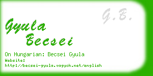 gyula becsei business card